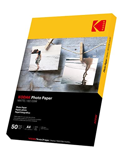 Kodak matte fotopapier, 180 g/m2, DIN A4, 210MM x297MM,50 Blatt für Tintenstrahldrucker, photopapier Fotokarten Photokarten Sofort Trocken Wasserfest Hochweiß fotoblätter Kodak matte fotopapier, 180 g/m2, DIN A4, 210MM x297MM,50 Blatt für Tintenstrahldrucker, photopapier Fotokarten Photokarten Sofort Trocken Wasserfest Hochweiß fotoblätter von KODAK