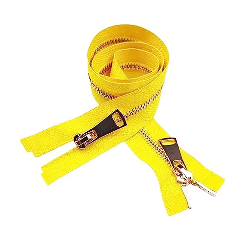 1 Stück 5# 60/70/80/90/100/120cm Zwei-Wege-Auto-Lock-Gold-Metallreißverschluss Doppelschieber-Reißverschluss für Daunenjacke, Hoodie, Cardigan-Zubehör, Gold-gelb 1 Stück 5# 60/70/80/90/100/120cm Zwei-Wege-Auto-Lock-Gold-Metallreißverschluss Doppelschieber-Reißverschluss für Daunenjacke, Hoodie, Cardigan-Zubehör, Gold-gelb von KOFORD