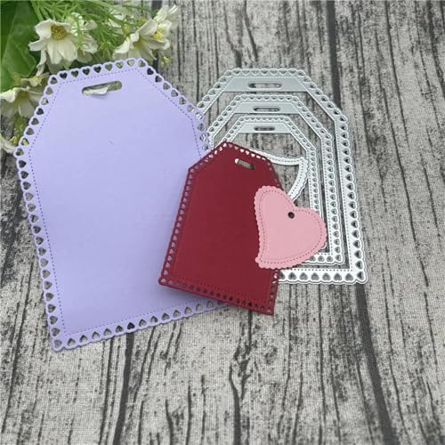 Metall-Stanzformen, 10,1 x 14 cm, Spitzenetikett, Herz, Metall-Stanzformen für Scrapbooking, Alben, Prägung, Papier, Karten, Dekoration von KOFORULAIG