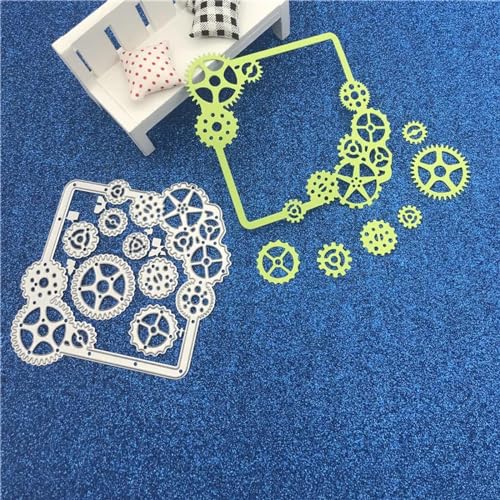 Metall-Stanzformen, 10,2 x 10,2 cm, Zahnrad-Set, Metall-Stanzschablone für Scrapbooking, Fotoalbum, Papierkarten, Dekoration, Handwerk von KOFORULAIG