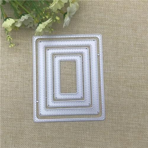 Metall-Stanzformen, 10,4 x 12,9 cm, genäht, rechteckig, rahmenförmig, Stanzschablonen für Kartenherstellung, Dekoration, Prägung, Papier, Karten, Stempelschablonen von KOFORULAIG