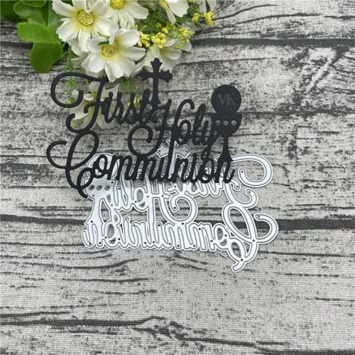 Metall-Stanzformen, 10,7 x 8 cm, "My First Holy Communion", Spitze, Metall-Stanzformen für Scrapbooking, Prägung, Fotoalbum, Papierkarten, Dekoration von KOFORULAIG