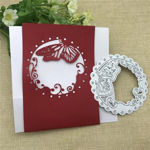Metall-Stanzformen, 10 x 10 cm, Schmetterlingsspitze, Metall-Stanzformen für Kartenherstellung, Dekoration, Prägung, Papier, Karten, Stempel, Schablonen von KOFORULAIG