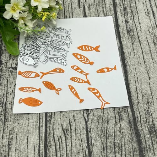 Metall-Stanzformen, 11,1 x 7,1 cm, Fisch-Set, Metall-Stanzformen für Scrapbooking, Alben, Prägung, Papier, Karten, Dekoration von KOFORULAIG