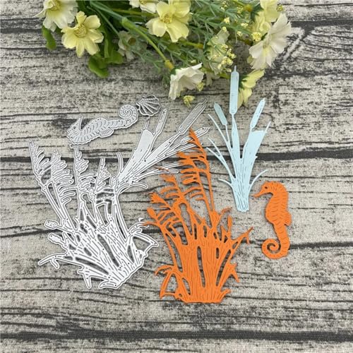 Metall-Stanzformen, 11,7 x 12,9 cm, Meeresalgen, Tierrahmen, Metall-Stanzformen für Scrapbooking, Alben, Prägung, Papier, Karten, Dekoration von KOFORULAIG