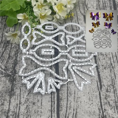 Metall-Stanzformen, 12,3 x 12,5 cm, Schleife, Hintergrund, Rahmen, Metall-Stanzformen für Scrapbooking, Alben, Prägung, Papier, Karten, Dekoration von KOFORULAIG