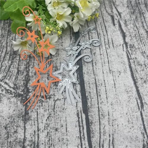 Metall-Stanzformen, 12,6 x 5,1 cm, Sterne, Blumenstrauß, Hintergrund, Rahmen, Metall-Stanzformen für Scrapbooking, Album, Prägung, Papier, Karten, Dekoration von KOFORULAIG