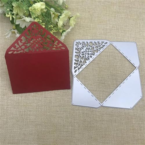Metall-Stanzformen, 12,8 x 13 cm, hohl, Lacework-Umschlag, Metall-Stanzformen für Kartenherstellung, Dekoration, Prägung, Papier, Karten, Stempel, Schablonen, Basteln von KOFORULAIG