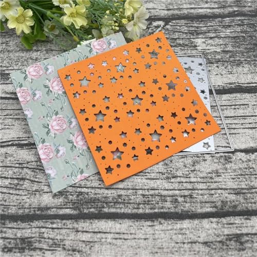 Metall-Stanzformen, 12 x 12 cm, quadratischer Sternrahmen, Metall-Stanzschablonen für Scrapbooking, Alben, Prägung, Papier, Karten, Dekoration von KOFORULAIG