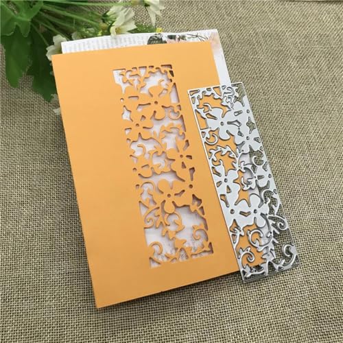 Metall-Stanzformen, 12 x 4 cm, Rahmen, Spitze, Blume, Metall-Stanzschablone für Scrapbooking, Fotoalbum, Prägung, Papier, Karten, Dekoration von KOFORULAIG