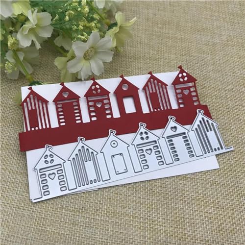 Metall-Stanzformen, 13,1 x 3,4 cm, Hausbau, Metall-Stanzformen für Scrapbooking, Dekoration, Prägung, Handarbeitsvorlage von KOFORULAIG