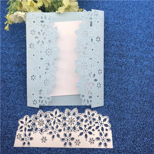 Metall-Stanzformen, 13,6 x 5,5 cm, Spitze, Blume, hohle Metall-Stanzformen, Prägung, Basteln, Scrapbooking, Fotoalbum, Grußkarten, Dekoration von KOFORULAIG