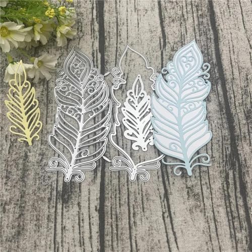 Metall-Stanzformen, 13,7 x 11,2 cm, Federspitzenbordüre, Metall-Stanzformen für Scrapbooking, Alben, Prägung, Papier, Karten, Dekoration, Handwerk von KOFORULAIG