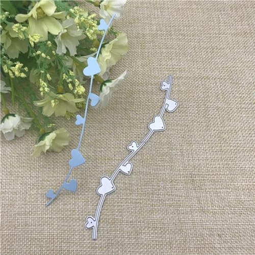 Metall-Stanzformen, 14,2 x 2,5 cm, Herz, Spitze, Blumenrand, Bordüre, Metall-Stanzformen für Scrapbooking, Album, Papier, Karten, Prägung, Handwerk von KOFORULAIG