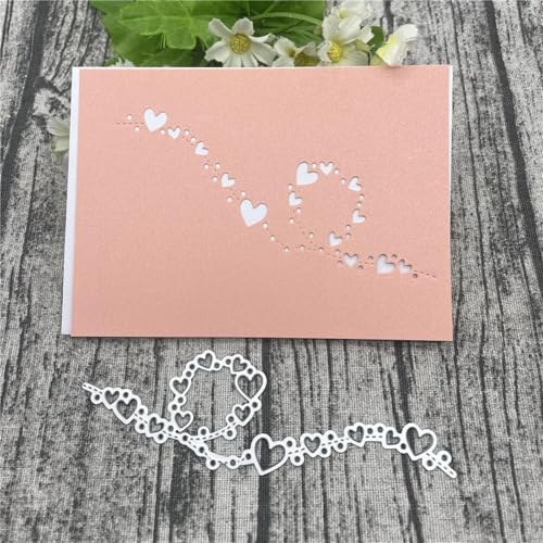 Metall-Stanzformen, 14,3 x 4,4 cm, Herz-Spitzen-Bordüre, Metall-Stanzformen für Scrapbooking, Alben, Prägung, Papier, Karten, Dekoration von KOFORULAIG