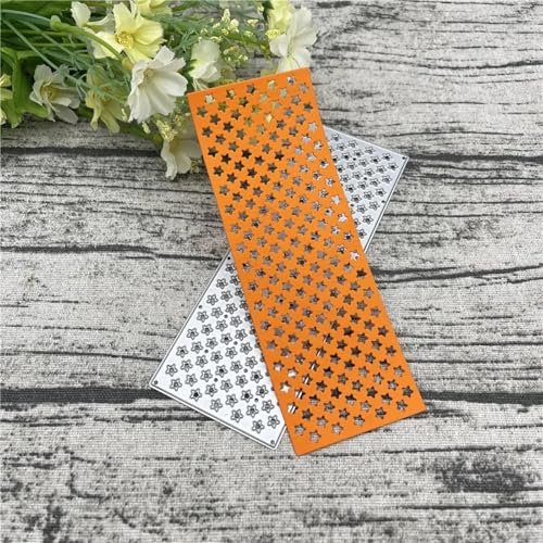 Metall-Stanzformen, 14,8 x 5,4 cm, Stern-Hintergrund, Metall-Stanzformen, Blumen, Blätter, Schablonen, Scrapbooking, Album, Prägeschablone, Papierkarten, Basteln von KOFORULAIG