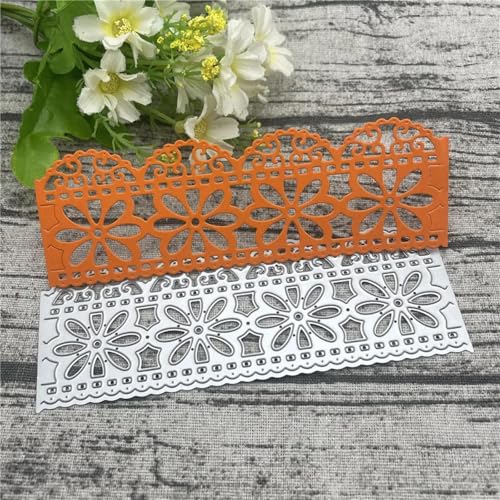 Metall-Stanzformen, 14 x 3,5 cm, Spitzen-Blume, Metall-Stanzschablone für Scrapbooking, Album, Papier, Karten, Dekoration, Handwerk von KOFORULAIG
