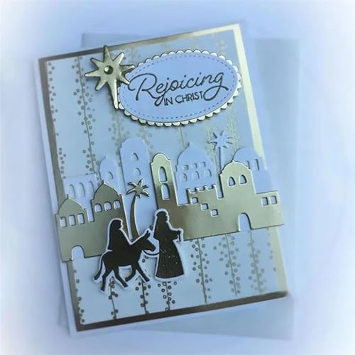Metall-Stanzformen, 17 x 10,1 cm, Bethlehem-Bau-Metall-Stanzformen für Scrapbooking, Prägung, Fotoalbum, Papierkarten, Dekoration von KOFORULAIG