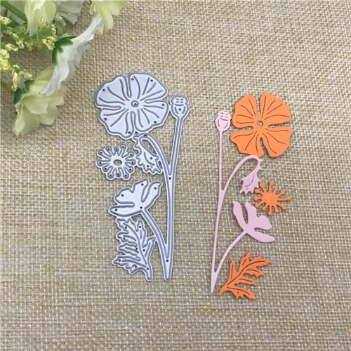 Metall-Stanzformen, 3,9 x 9 cm, Blumen-Design, Papierschablonen für Scrapbooking, Dekoration von KOFORULAIG