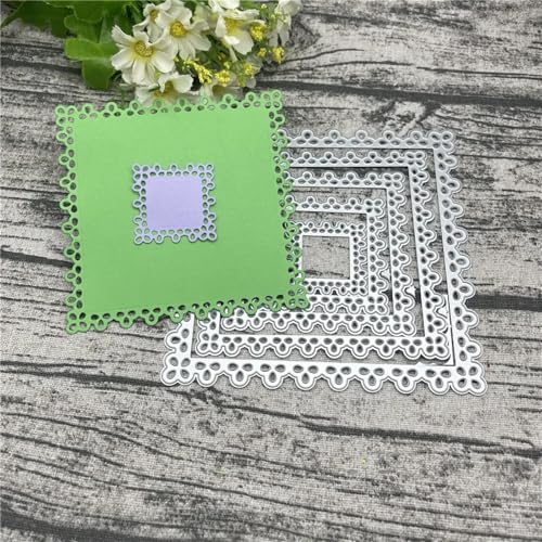Metall-Stanzformen, 5 Stück, 14 x 14 cm, Rahmen, Metall-Stanzformen für Scrapbooking, Alben, Prägung, Papier, Karten, Dekoration von KOFORULAIG