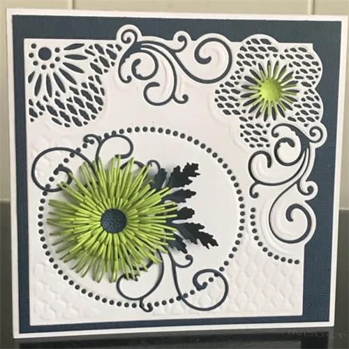 Metall-Stanzformen, 6,3 x 6,3 cm, Blume, Kreis, Metall-Stanzschablone für Scrapbooking, Alben, Prägung, Papier, Karten, Basteln von KOFORULAIG