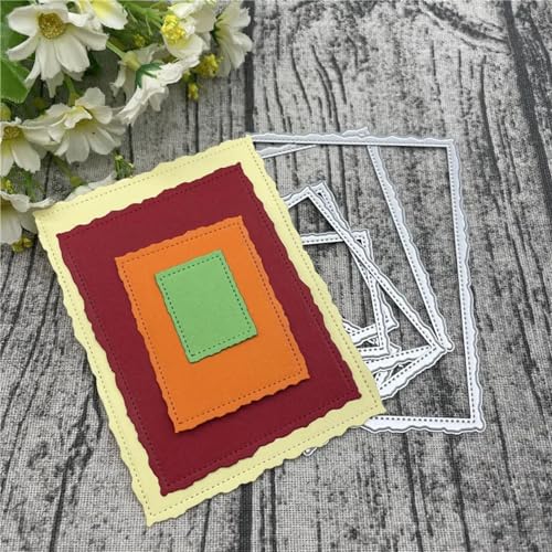 Metall-Stanzformen, 6 Stück, 12 x 8,8 cm, rechteckig, quadratisch, Metall-Stanzformen für Scrapbooking, Prägung, Fotoalbum, Papierkarten, Dekoration von KOFORULAIG