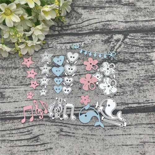 Metall-Stanzformen, 6 Stück, Tier-Blumen-Metall-Stanzformen für Scrapbooking, Prägung, Fotoalbum, Papierkarten, Dekoration von KOFORULAIG
