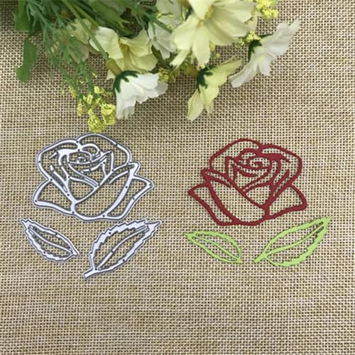 Metall-Stanzformen, 6 x 4,2 cm, Rose, Metall-Stanzformen für Kartenherstellung, Dekoration, Prägung, Papier, Karten, Stempelschablonen von KOFORULAIG