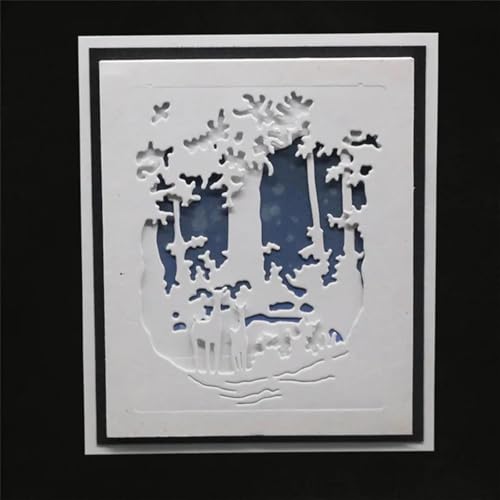 Metall-Stanzformen, 6 x 8 cm, Frohe Weihnachten, Hirsch, Metall-Stanzformen für Scrapbooking, Dekoration, Prägung, Handarbeit, Vorlage von KOFORULAIG