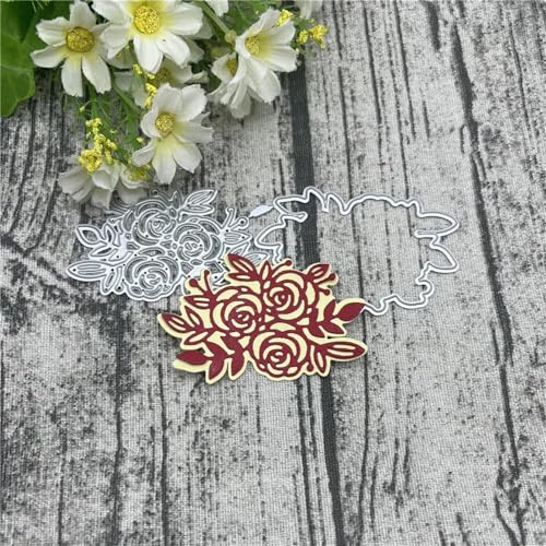 Metall-Stanzformen, 7,3 x 5 cm, Blumen-Design, Schablonen für Scrapbooking, Alben, Prägung, Papier, Karten, Dekoration von KOFORULAIG