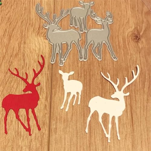 Metall-Stanzformen, 7,4 x 7,6 cm, Weihnachts-Hirsch-Schablone, Metall-Stanzformen für Scrapbooking, Prägung, Papierkarten, Dekoration, Bastelbedarf von KOFORULAIG