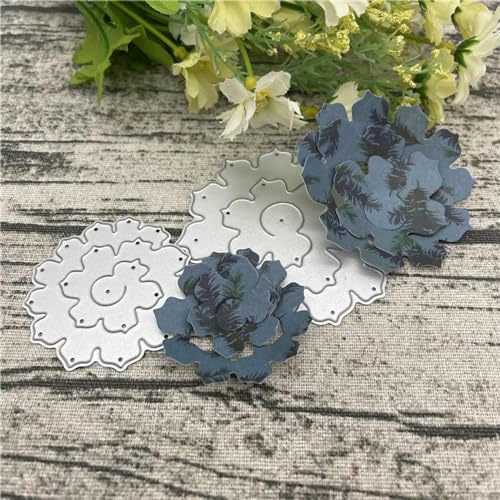 Metall-Stanzformen, 7,7 x 12,7 cm, 3D-Rosen-Blumenrahmen, Metall-Stanzformen für Scrapbooking, Alben, Prägung, Papier, Karten, Dekoration von KOFORULAIG