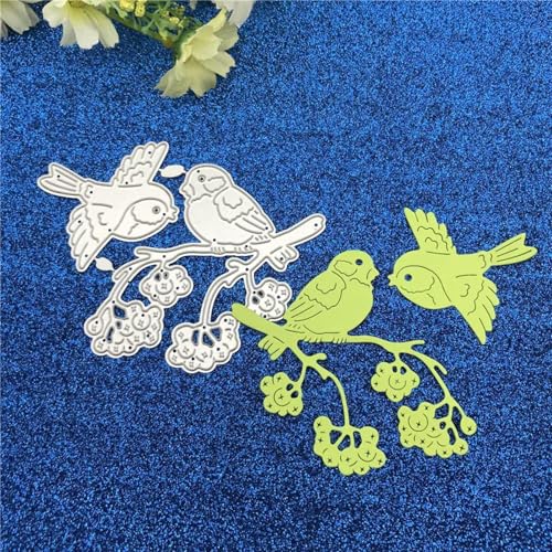 Metall-Stanzformen, 8 x 6,6 cm, Motiv: Vögel, Baum, Metall-Stanzschablone für Scrapbooking, Alben, Prägung, Papier, Karten, Basteln von KOFORULAIG