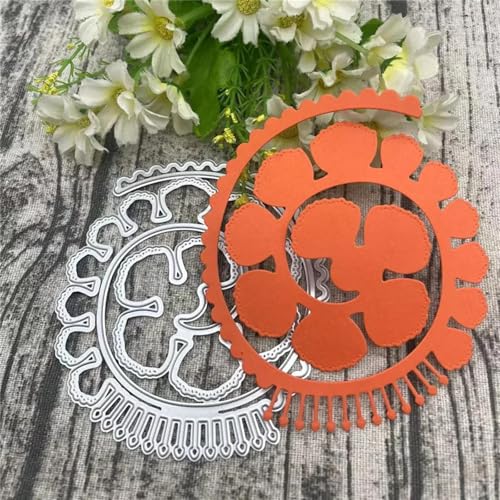 Metall-Stanzformen, 9,7 x 10,7 cm, Blumenrahmen, Spitzenbordüre, Metall-Stanzformen für Scrapbooking, Alben, Prägung, Papier, Karten, Dekoration von KOFORULAIG