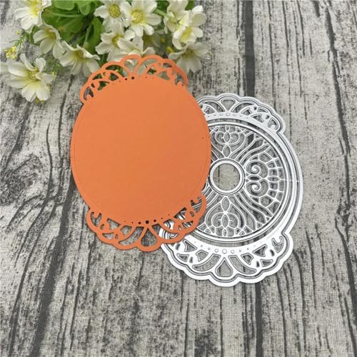 Metall-Stanzformen, 9,7 x 13,8 cm, ovaler Rahmen, Spitzenbordüre, Metall-Stanzformen für Scrapbooking, Alben, Prägung, Papier, Karten, Dekoration von KOFORULAIG