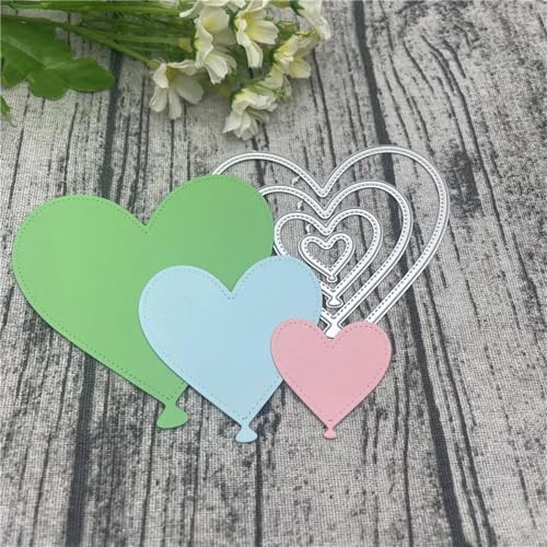 Metall-Stanzformen, 9,9 x 9,9 cm, Herz-Hintergrundrahmen, Metall-Stanzformen für Scrapbooking, Alben, Prägung, Papier, Karten, Dekoration von KOFORULAIG