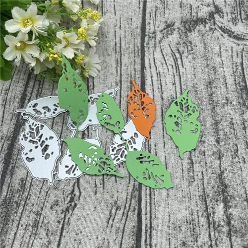 Metall-Stanzformen, 9 x 10,5 cm, Blattmuster, Schablonen für Scrapbooking, Alben, Prägung, Papier, Karten, Dekoration von KOFORULAIG