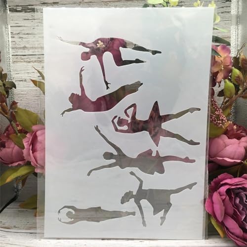 Schablonen zum Basteln, 29 x 21 cm, A4, Ballettmädchen, Tanzschablonen zum Malen auf Holz, Zeichenvorlage, Scrapbook-Dekoration, DIY-Projekte, Stil 3 von KOFORULAIG