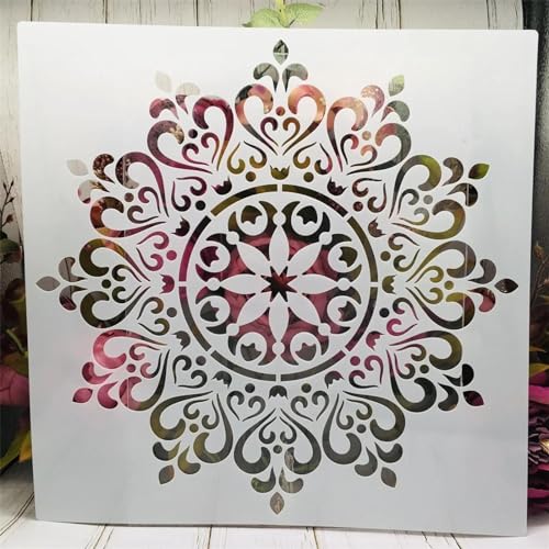 Schablonen zum Basteln, 30 x 30 cm, geometrische Herz-Kronenschablonen zum Malen auf Holz, Zeichenvorlage, Scrapbook-Dekoration, DIY-Projekte, Stil 5 von KOFORULAIG