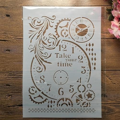Schablonen zum Basteln, A4, 29 cm, Tigeruhr-Mädchen-Schablonen zum Malen auf Holz, Zeichenvorlage, Scrapbook-Dekoration, DIY-Projekte, Stil 11, 1 Stück von KOFORULAIG