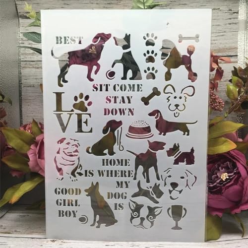 Schablonen zum Basteln, A4, 29 cm, Vintage-Schablonen für Briefe, Umschlag, Schablonen zum Malen auf Holz, Zeichenvorlage, Scrapbook-Dekoration, DIY-Projekte, Stil 5 von KOFORULAIG