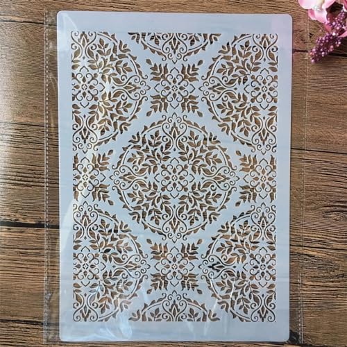 Schablonen zum Basteln, A4, 29 x 21 cm, runde Texturschablonen zum Malen auf Holz, Zeichnungsvorlage, Scrapbook-Dekoration, Bastelprojekte von KOFORULAIG