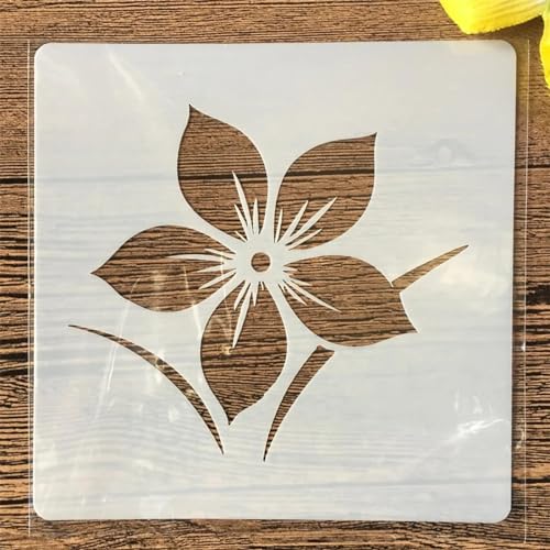 Schablonen zum Malen, 1 Stück, 13 x 13 cm, Blütenknospen-Zeichenschablone zum Malen auf Holz, Wand, Stoff, Möbel, Boden, Schablonen für Bastelprojekte, Stil 5 von KOFORULAIG
