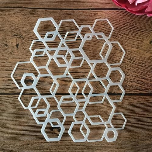 Schablonen zum Malen, 1 Stück, 13 x 13 cm, Geometrie, rund, sechseckig, Zeichenschablone zum Malen auf Holz, Wand, Stoff, Möbel, Boden, Schablonen für Bastelprojekte, Kunstprojekte, Stil 5 von KOFORULAIG