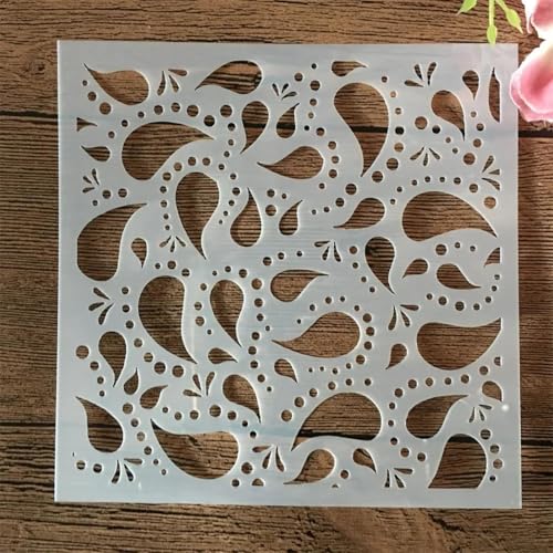 Schablonen zum Malen, 13 x 13 cm, Wassertropfen-Geometrie, Zeichenschablone zum Malen auf Holz, Wand, Stoff, Möbel, Boden, Schablonen für Bastelprojekte, Stil 2 von KOFORULAIG