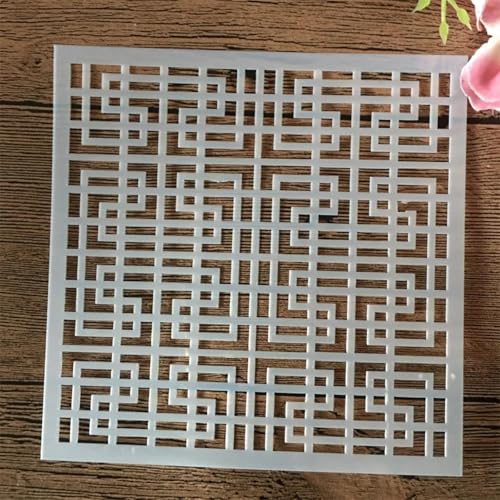 Schablonen zum Malen, 13 x 13 cm, Wassertropfen-Geometrie, Zeichenschablone zum Malen auf Holz, Wand, Stoff, Möbel, Boden, Schablonen für Bastelprojekte, Stil 7 von KOFORULAIG