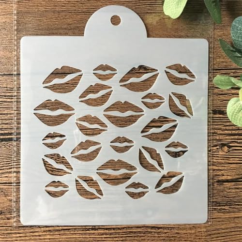 Schablonen zum Malen, 15 cm Lippen-Zeichenschablone zum Malen auf Holz, Wand, Stoff, Möbel, Boden, Schablonen für Bastelprojekte von KOFORULAIG