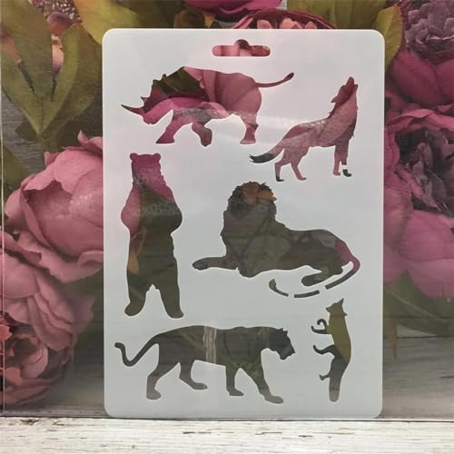 Schablonen zum Malen, 17,8 x 12,7 cm, Panda-Bambus-Zeichenschablone zum Malen auf Holz, Wand, Stoff, Möbel, Boden, Schablonen für Bastelprojekte, Stil 11 von KOFORULAIG