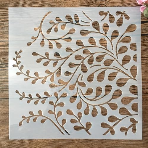 Schablonen zum Malen, 20 x 20 cm, Blätter, wiederverwendbare Schablonen zum Malen auf Holz, Stoff, Wänden, Möbeln, Leinwand, Heimdekoration, Basteln, Stil A Schablonen zum Malen, 20 x 20 cm, Blätter, wiederverwendbare Schablonen zum Malen auf Holz, Stoff, Wänden, Möbeln, Leinwand, Heimdekoration, Basteln, Stil A von KOFORULAIG