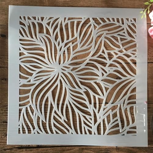Schablonen zum Malen, 30 x 30 cm, Blätter, hohle Textur, Zeichenschablone zum Malen auf Holz, Wand, Stoff, Möbel, Boden, Schablonen für Kunstprojekte von KOFORULAIG
